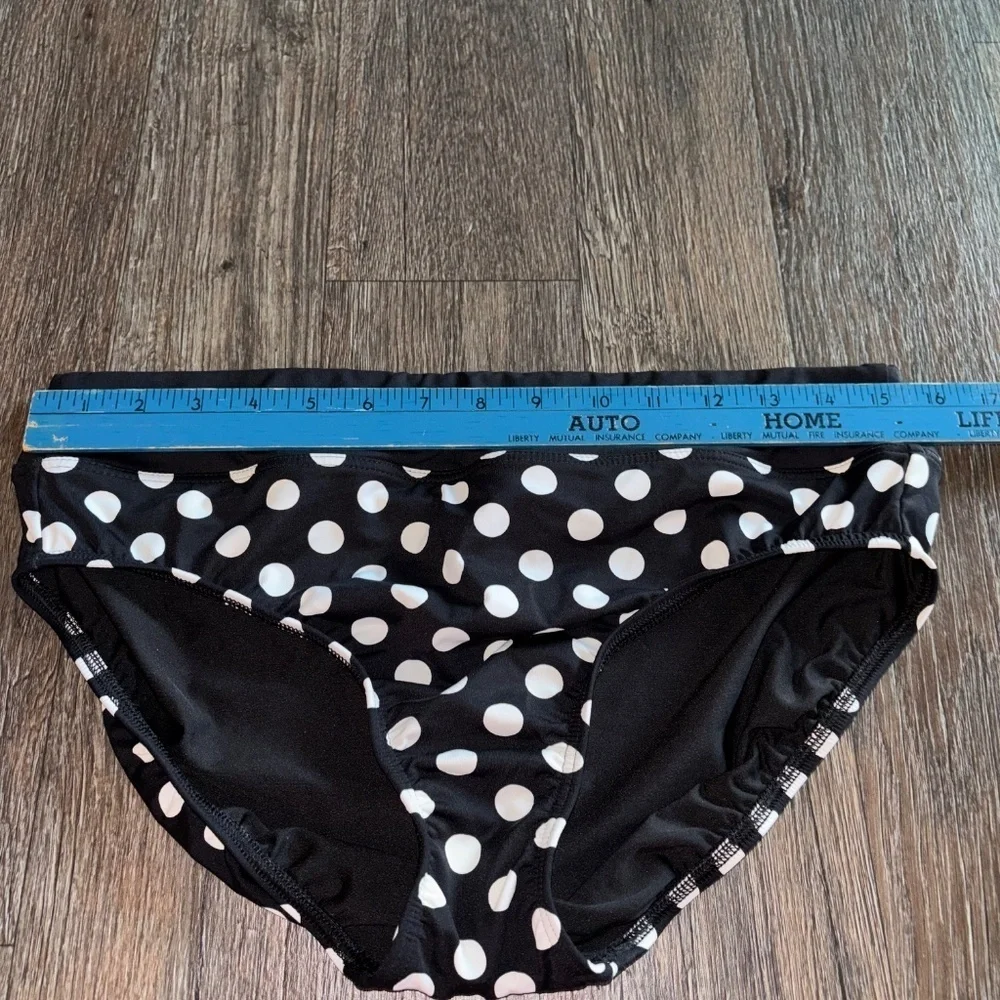 Lands End size 12 black/white polka dot bikini bottoms